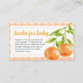 Gingham Orange Baby Shower Books for Baby Informatiekaartje (Voorkant)