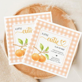 Gingham Orange Baby Shower Servet
