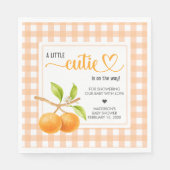 Gingham Oranje Baby Shower Servet (Voorkant)