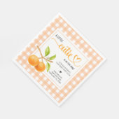 Gingham Oranje Baby Shower Servet (Hoek)