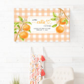 Gingham Oranje Baby Shower Spandoek (Insitu)