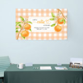 Gingham Oranje Baby Shower Spandoek (Beurs)