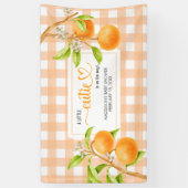 Gingham Oranje Baby Shower Spandoek (Verticaal)