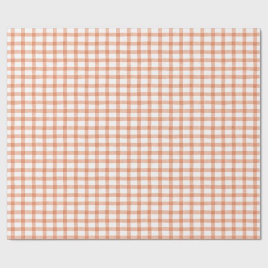 Gingham Oranje Cadeaupapier (Vlak)
