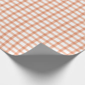 Gingham Oranje Cadeaupapier (Hoek)