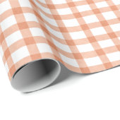 Gingham Oranje Cadeaupapier (Rol Hoek)
