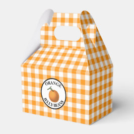 Gingham Oranje Jelly Bean Bedankdoosjes