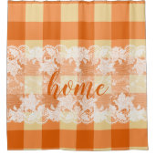 Gingham oranje patroonwitboek thuisscript douchegordijn (Voorkant)