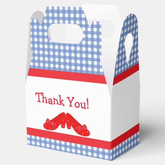 Gingham Oz Meisjes Verjaardagsfeestje Favor Boxes Bedankdoosjes (Geopend)