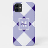 Gingham - Paarse telefooncel voor donker en pastel Case-Mate iPhone Case (Achterkant)