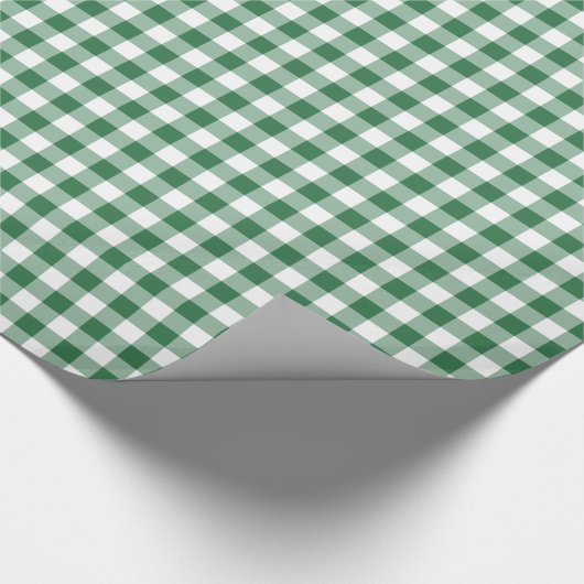 Gingham-pakpapier met groene en witte cheque cadeaupapier (Hoek)