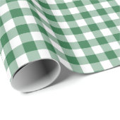 Gingham-pakpapier met groene en witte cheque cadeaupapier (Rol Hoek)
