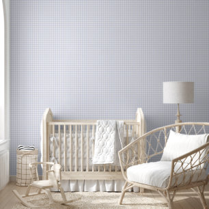 Gingham Pastel Grey White Behang