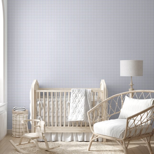 Gingham Pastel Grey White Behang (Kinderen)