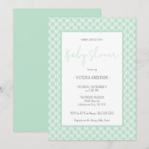Gingham Pastel Mint Genderneutraal Baby shower