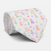 Gingham Pastel Notenkraker Ballet Monogram Stropdas (Opgerold)