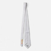 Gingham Pastel Notenkraker Monogram Stropdas (Achterkant)