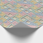 Gingham Patchwork Dekbed Patroon Cadeaupapier (Hoek)