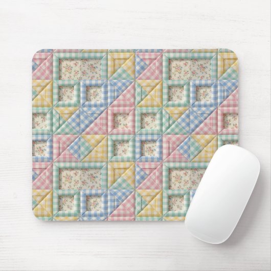 Gingham Patchwork Dekbed Patroon Muismat (Met muis)