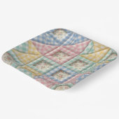 Gingham Patchwork Dekbed Patroon Papieren Bordje (Gebogen)