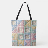Gingham Patchwork Dekbed Patroon Tote Bag (Voorkant)