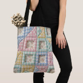 Gingham Patchwork Dekbed Patroon Tote Bag (Dichtbij)