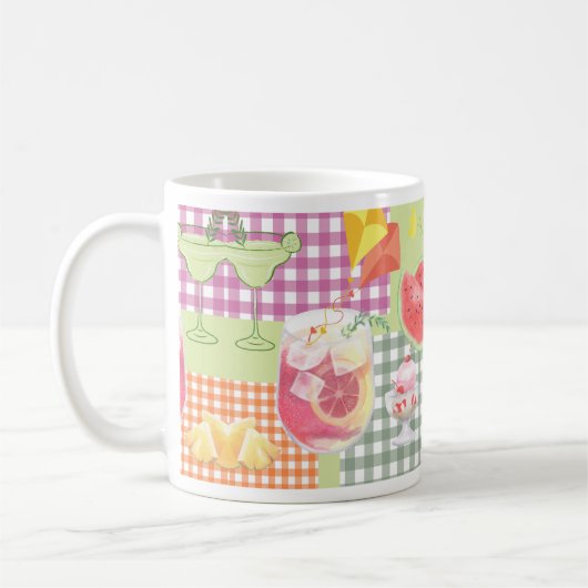 Gingham Patchwork Dreaming of Summer Koffiemok (Links)