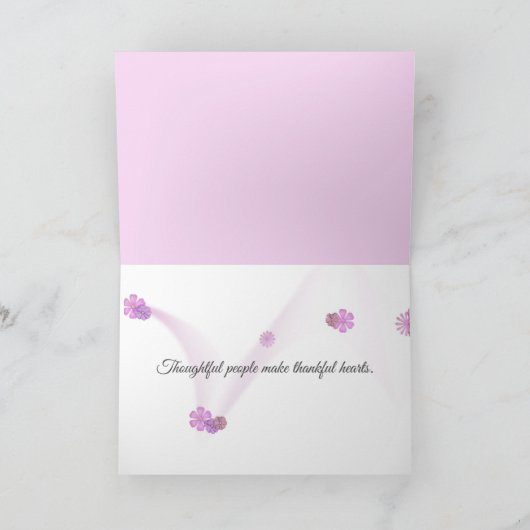 Gingham Patchwork Hartelijk dank Bedankkaart (Binnen)