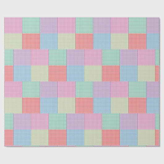 Gingham Patchwork Patroon Cadeaupapier (Vlak)