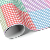 Gingham Patchwork Patroon Cadeaupapier (Rol Hoek)