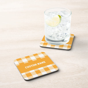 Gingham Patroon Aangepaste naam Bier Onderzetter