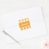 Gingham Patroon Aangepaste naam Vierkante Sticker (Envelop)