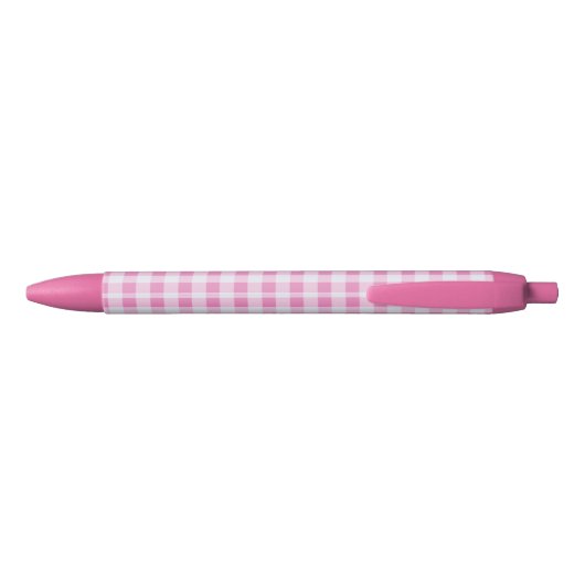 Gingham-patroon, gecontroleerd - Roze wit Zwarte Inkt Pen (Achterkant)