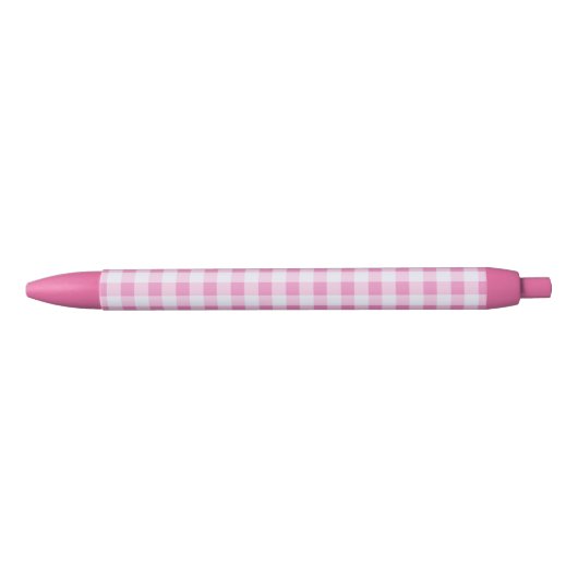 Gingham-patroon, gecontroleerd - Roze wit Zwarte Inkt Pen (Voorkant)