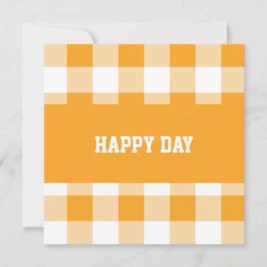 Gingham Patroon Gelukkige Dag (Voorkant)
