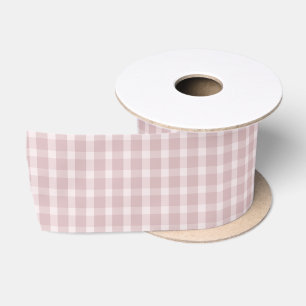 Gingham-patroon in ballerina-preppy roze kleuren satijnen lint