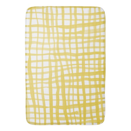 Gingham-patroon in geel badmat (Voorkant Verticaal)