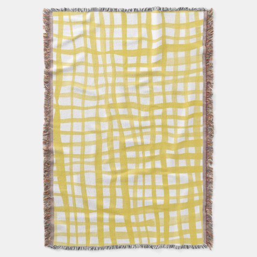 Gingham-patroon in geel deken (Voorkant Verticaal)