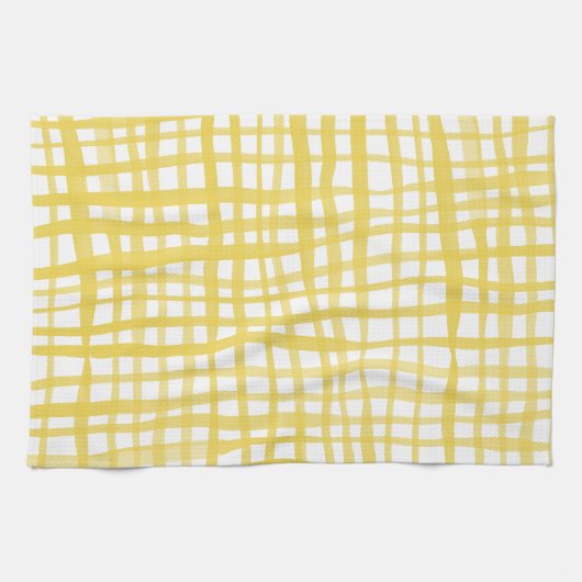 Gingham-patroon in geel theedoek (Horizontaal)