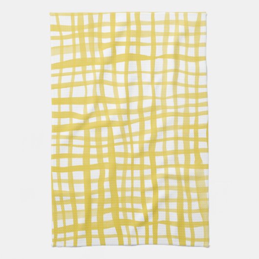 Gingham-patroon in geel theedoek (Verticaal)