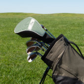 Gingham patroon in het groen met naam golfheadcover (Insitu)