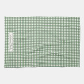Gingham patroon in het groen met naam theedoek (Horizontaal)
