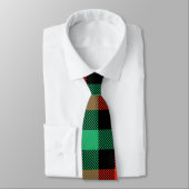 Gingham Patroon in rood, groen en zwart Stropdas (Gebonden)
