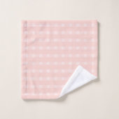 Gingham patroon in roze en pastel perzik bad handdoek (Wasdoekje)