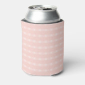 Gingham patroon in roze en pastel perzik blikjeskoeler (Blikje Achterkant)