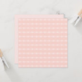 Gingham patroon in roze en pastel perzik kaart (Voorkant / Achterkant in situ)