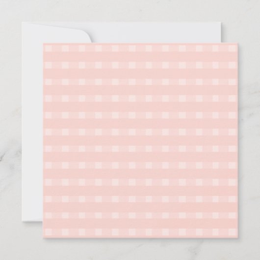 Gingham patroon in roze en pastel perzik kaart (Voorkant)