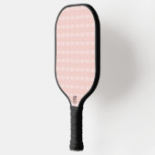 Gingham patroon in roze en pastel perzik pickleball paddle (Links)