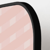 Gingham patroon in roze en pastel perzik pickleball paddle (Links Detail)