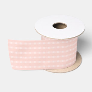 Gingham patroon in roze en pastel perzik satijnen lint